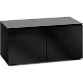 Oslo 221 44" TV Stand Cabinet in Black Oak with Smoked Black Glass Doors & Top